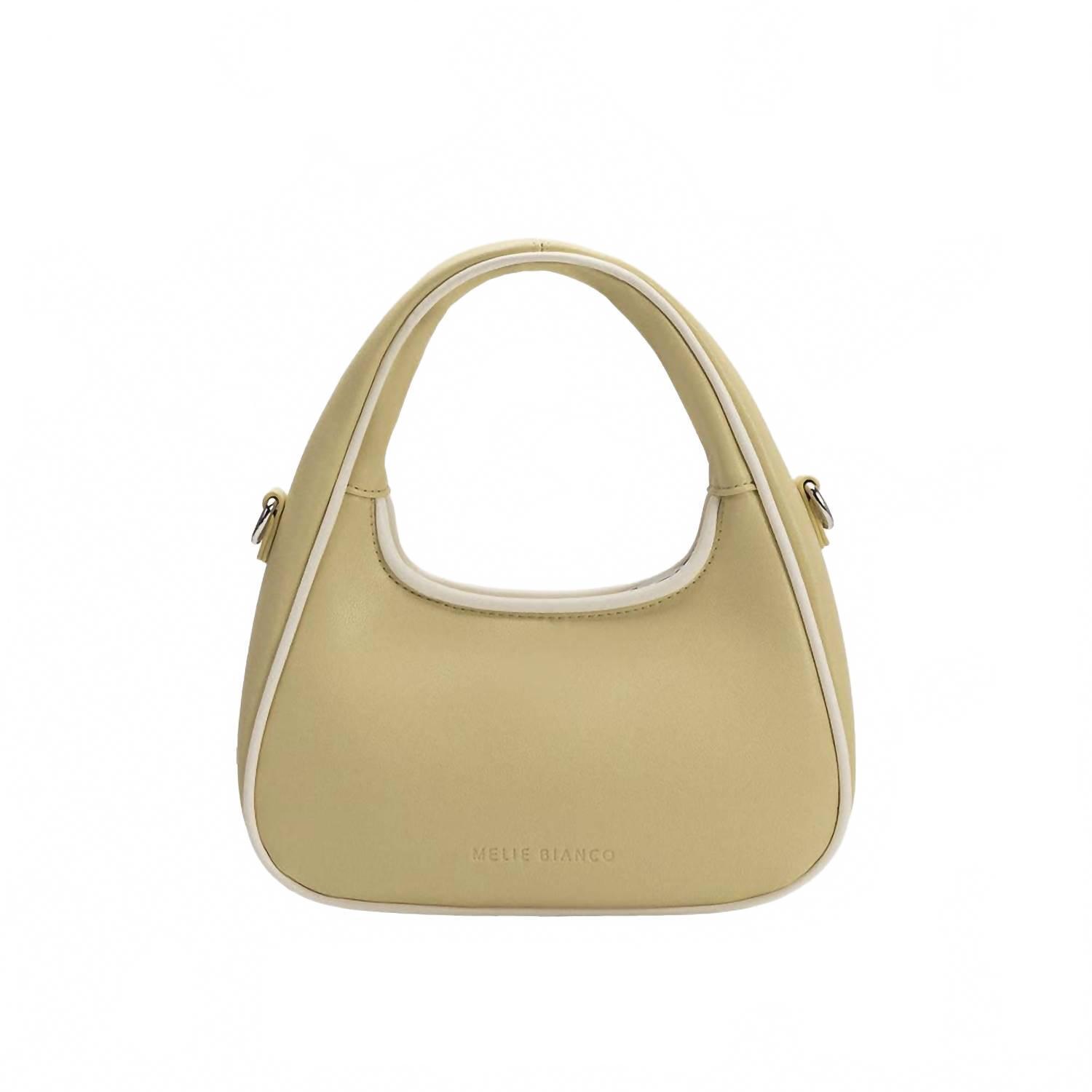 New Melie Bianco Women's Sarita Recycled Vegan Top Leather Handle Bag In Yellow